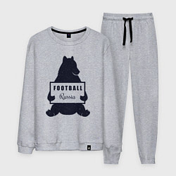 Костюм хлопковый мужской Bear football, цвет: меланж