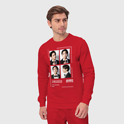 Костюм хлопковый мужской Jungkook bts 4cut, цвет: красный — фото 2