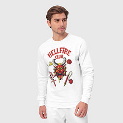Костюм хлопковый мужской Stranger things - hellfire club, цвет: белый — фото 2