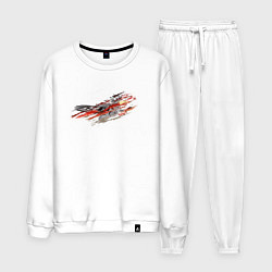 Костюм хлопковый мужской Орел в облаках - светлый, цвет: белый