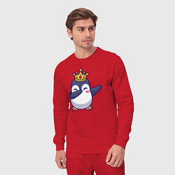 Костюм хлопковый мужской Король пингвин, цвет: красный — фото 2
