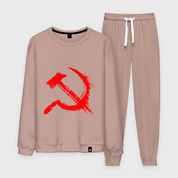 Костюм хлопковый мужской Sickle and hammer red paint, цвет: пыльно-розовый