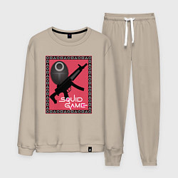 Костюм хлопковый мужской Squid game gun and mask, цвет: миндальный