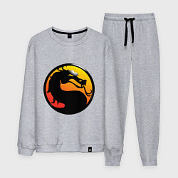 Костюм хлопковый мужской Mortal kombat logo, цвет: меланж