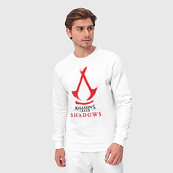 Костюм хлопковый мужской Assassins Creed Shadows - badge, цвет: белый — фото 2