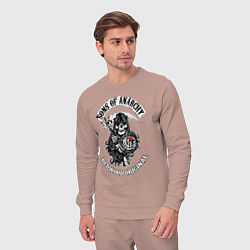 Костюм хлопковый мужской Сыны анархии - logo, цвет: пыльно-розовый — фото 2