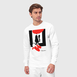 Костюм хлопковый мужской Девушка в красной шляпе, цвет: белый — фото 2