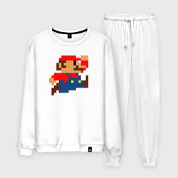 Костюм хлопковый мужской Mario 8 bit, цвет: белый