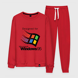 Костюм хлопковый мужской Предназначен для windows 95, цвет: красный