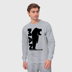 Костюм хлопковый мужской MAN дальнобойщик чёрный логотип, цвет: меланж — фото 2