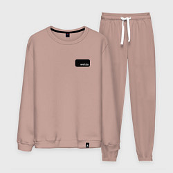 Костюм хлопковый мужской The girl with the tongue, цвет: пыльно-розовый