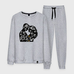Костюм хлопковый мужской Природная космическая любовь, цвет: меланж
