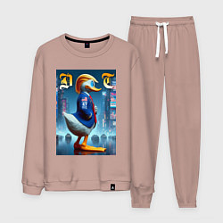 Костюм хлопковый мужской Donald Trump - the lame duck, цвет: пыльно-розовый