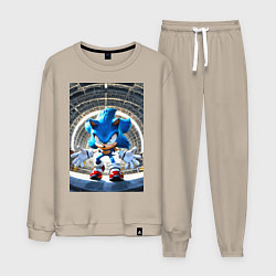 Костюм хлопковый мужской Соник на сексетной базе, цвет: миндальный