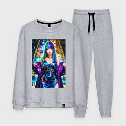 Костюм хлопковый мужской Девушка поп идол, цвет: меланж