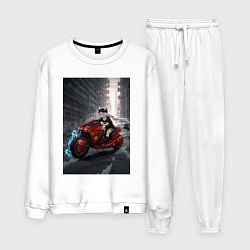 Мужской костюм Shiroko лиса на футуристичном мотоцикле