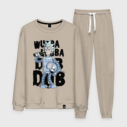 Костюм хлопковый мужской Рик и Бендер, цвет: миндальный