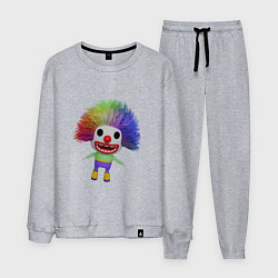 Костюм хлопковый мужской Cartoon clown colorful hair, цвет: меланж