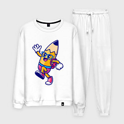 Костюм хлопковый мужской Карандаш ученик, цвет: белый