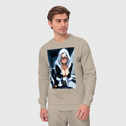 Костюм хлопковый мужской Черная кошка Фелиция Харди, цвет: миндальный — фото 2