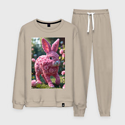 Костюм хлопковый мужской Кролик из роз, цвет: миндальный