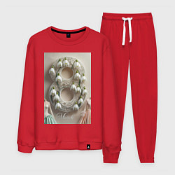 Костюм хлопковый мужской Ландыши девушкам на 8 марта, цвет: красный