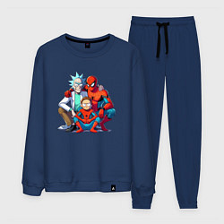 Костюм хлопковый мужской Spider-Man is Rick and Mortys friend, цвет: тёмно-синий