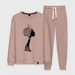 Костюм хлопковый мужской Black woman, цвет: пыльно-розовый