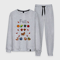 Костюм хлопковый мужской Stardew Valley fall, цвет: меланж