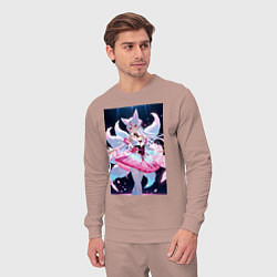 Костюм хлопковый мужской Лиса танцует в платье, цвет: пыльно-розовый — фото 2