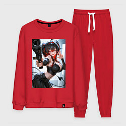 Костюм хлопковый мужской Девушка-демон с пистолетом, цвет: красный