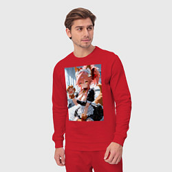 Костюм хлопковый мужской Фейт Тамамо в костюме горничной с мягкими лапами, цвет: красный — фото 2