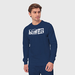 Костюм хлопковый мужской Blink 182 трафарет белый, цвет: тёмно-синий — фото 2