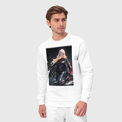 Костюм хлопковый мужской Девушка со снайперской винтовкой, цвет: белый — фото 2