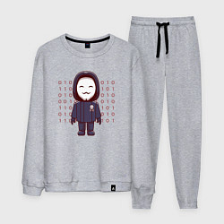 Костюм хлопковый мужской Anonymous gamer, цвет: меланж