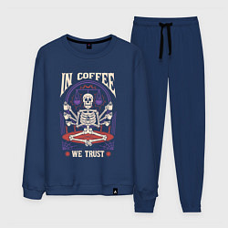 Костюм хлопковый мужской In coffee we trust, цвет: тёмно-синий