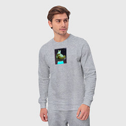 Костюм хлопковый мужской Кото мем на тарелке инопланетян, цвет: меланж — фото 2