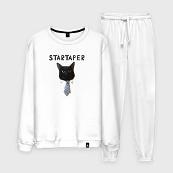 Костюм хлопковый мужской Startaper кот, цвет: белый
