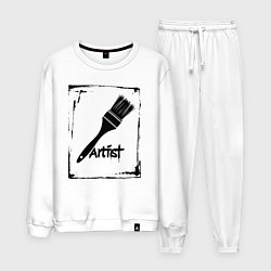 Костюм хлопковый мужской Кисть художника, цвет: белый