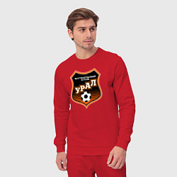 Костюм хлопковый мужской ФК Урал - большой логотип, цвет: красный — фото 2