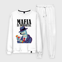 Костюм хлопковый мужской Мафиози Бендер - мафия бессмертна мем, цвет: белый