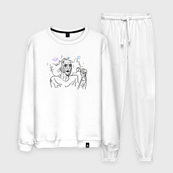 Костюм хлопковый мужской Бобби Либлинг - мем, цвет: белый