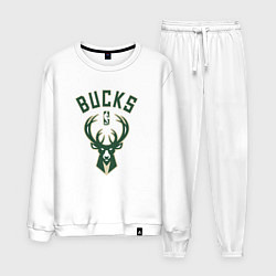 Костюм хлопковый мужской Милуоки Бакс - команда НБА, цвет: белый