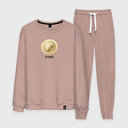 Костюм хлопковый мужской Стас Пельмень, цвет: пыльно-розовый
