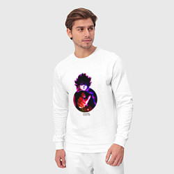 Костюм хлопковый мужской Anime Mob Psycho 100 Shigeo, цвет: белый — фото 2