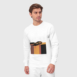 Костюм хлопковый мужской Ретрофутуризм спорткар поп-арт 1970-е, цвет: белый — фото 2