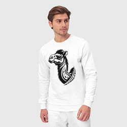 Костюм хлопковый мужской Стильный верблюд, цвет: белый — фото 2