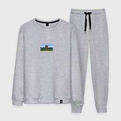 Костюм хлопковый мужской Да ты че мем майнкрафт, цвет: меланж