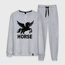 Костюм хлопковый мужской Конь с крыльями, цвет: меланж