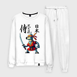 Костюм хлопковый мужской Bender bending robot with katana - samurai, цвет: белый